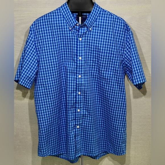 Saddlebred Other - EUC Saddlebred Easy Care Blue Check Short Sleeve Shirt, XL
